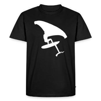 Dynamic wingsurfer on the water - Men's Premium Organic T-Shirt - black - Front - Nico (187cm)