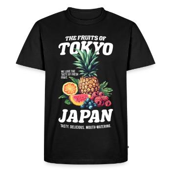 Les fruits de Tokyo, Japon - T-shirt Premium bio Homme - noir - Devant - Nico (187cm)
