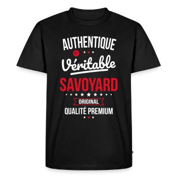 Authentique et véritable Savoyard - Original - T-shirt Premium bio Homme - noir - Devant - Nico (187cm)