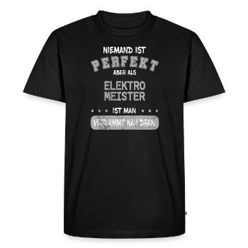 Elektromeister Perfekt - Männer Premium Bio T-Shirt - Schwarz - Vorne - Nico (187cm)
