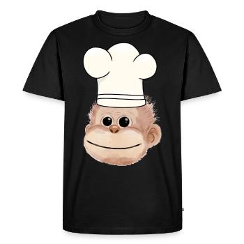 Monkey Chef Restaurant Chef Hobby Chef - Men's Premium Organic T-Shirt - black - Front - Nico (187cm)