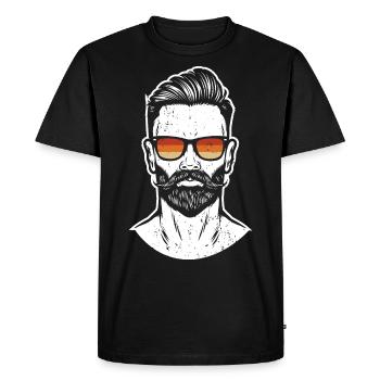 Hipster Homme Vintage Lunettes de soleil - T-shirt Premium bio Homme - noir - Devant - Nico (187cm)