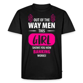 Banquier Banquier Banquier Azubi Dames - T-shirt Premium bio Homme - noir - Devant - Nico (187cm)