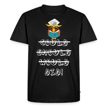 Owl Klug Graduation University Celebration Graduate completed - Men's Premium Organic T-Shirt - black - Front - Nico (187cm)