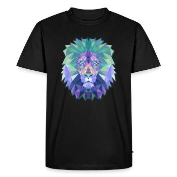Tête de lion couleurs abstraites polygonales Leo King Gift - T-shirt Premium bio Homme - noir - Devant - Nico (187cm)
