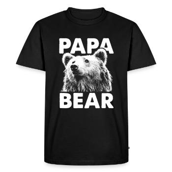 Papa Bear Papa Père Ours Cadeau - T-shirt Premium bio Homme - noir - Devant - Nico (187cm)
