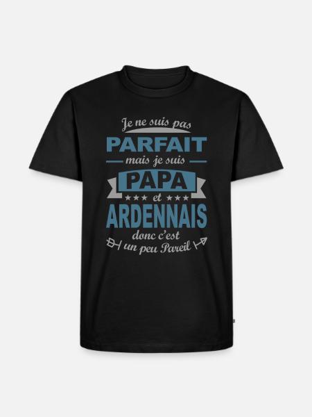 papa Ardennais cadeau père Ardennes - T-shirt Premium bio Homme - noir