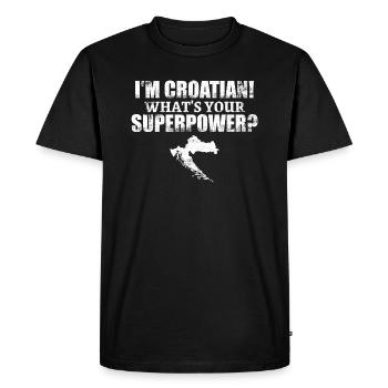 Je suis croate Quelle est votre superpuissance Croatie Carte - T-shirt Premium bio Homme - noir - Devant - Nico (187cm)