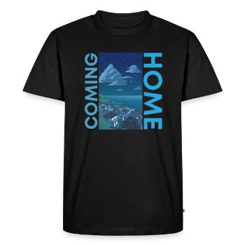 Police bleue Coming Home - T-shirt Premium bio Homme - noir - Devant - Nico (187cm)