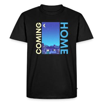 Retour à la maison bicolore - T-shirt Premium bio Homme - noir - Devant - Nico (187cm)