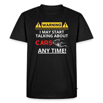Avertissement Voitures - T-shirt Premium bio Homme - noir - Devant - Nico (187cm)