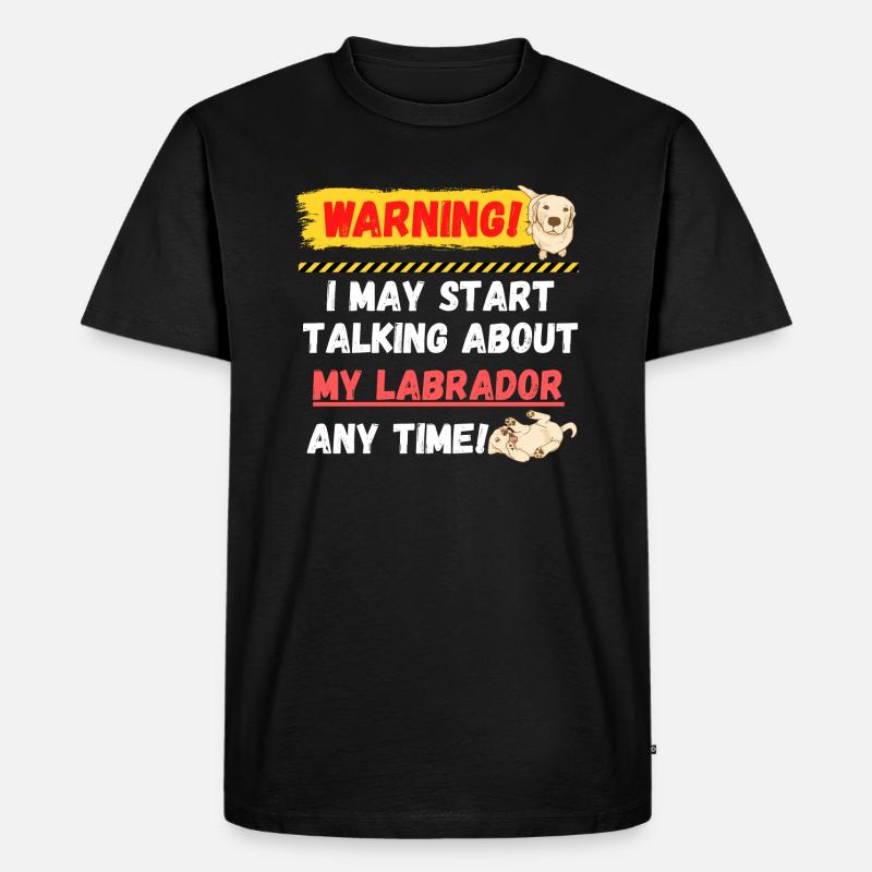 Warning Labrador - Männer Premium Bio T-Shirt - Schwarz