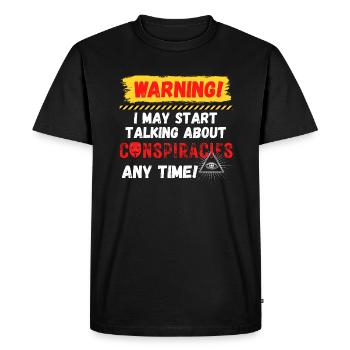 Conspirations d’avertissement - T-shirt Premium bio Homme - noir - Devant - Nico (187cm)