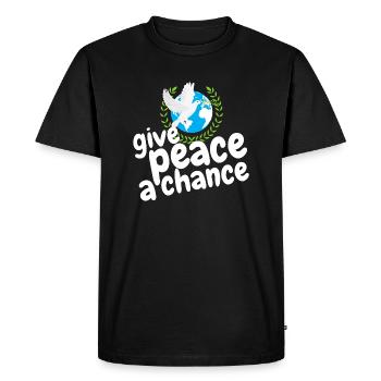 donner une chance à la paix - T-shirt Premium bio Homme - noir - Devant - Nico (187cm)