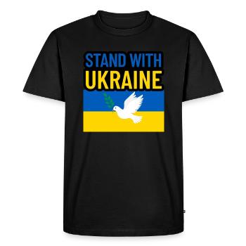 stand with Ukraine - Men's Premium Organic T-Shirt - black - Front - Nico (187cm)