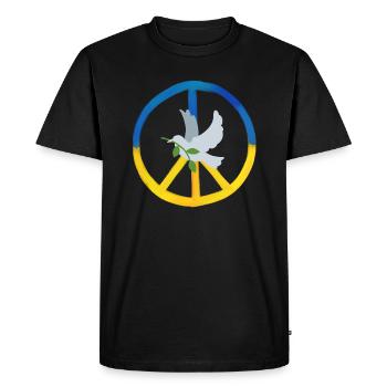 Paix Ukraine - T-shirt Premium bio Homme - noir - Devant - Nico (187cm)