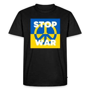 Stop War Ukraine - Men's Premium Organic T-Shirt - black - Front - Nico (187cm)