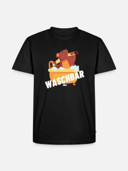 Waschbär - Männer Premium Bio T-Shirt - Schwarz