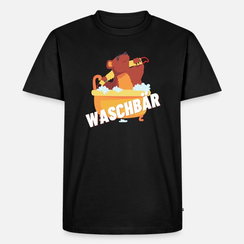 Waschbär - Männer Premium Bio T-Shirt - Schwarz