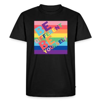 Être différent - T-shirt Premium bio Homme - noir - Devant - Nico (187cm)