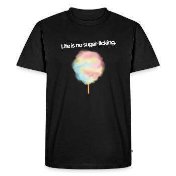 La vie n’est pas un sucre - T-shirt Premium bio Homme - noir - Devant - Nico (187cm)