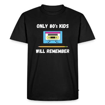 Cassette stylo - T-shirt Premium bio Homme - noir - Devant - Nico (187cm)