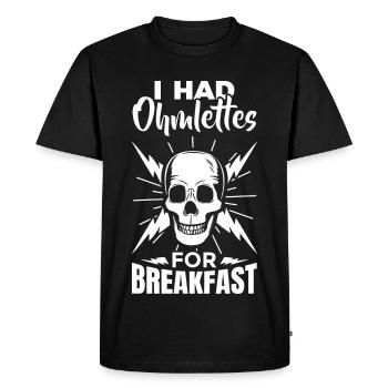 Blague d’électricien - T-shirt Premium bio Homme - noir - Devant - Nico (187cm)