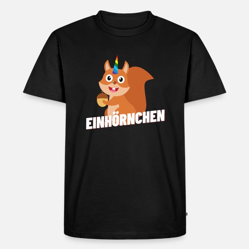 Einhörnchen - Männer Premium Bio T-Shirt - Schwarz