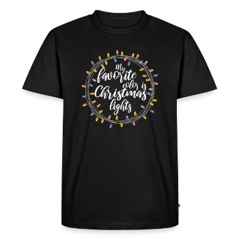 Lichterkranz ma couleur préférée est les lumières de Noël - T-shirt Premium bio Homme - noir - Devant - Nico (187cm)