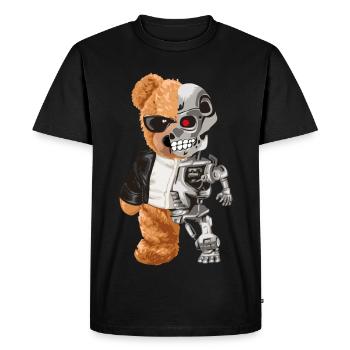 Bear Robo Hybride Moitié Ours Moitié Robot Cyborg Teddy - T-shirt Premium bio Homme - noir - Devant - Nico (187cm)