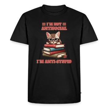 Bébé chat intelligent - T-shirt Premium bio Homme - noir - Devant - Nico (187cm)