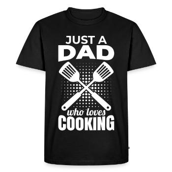 Papa Cuisinier - T-shirt Premium bio Homme - noir - Devant - Nico (187cm)