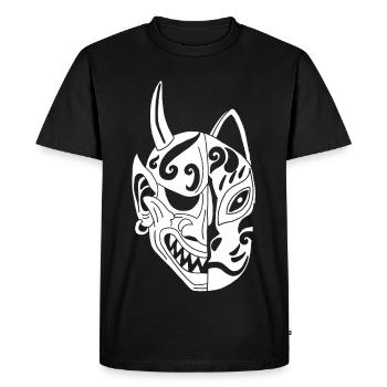 Japanese White Demon Cat - Men's Premium Organic T-Shirt - black - Front - Nico (187cm)