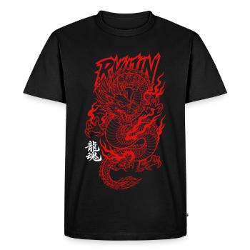 Ryujin Asian Dragon Characters - Men's Premium Organic T-Shirt - black - Front - Nico (187cm)