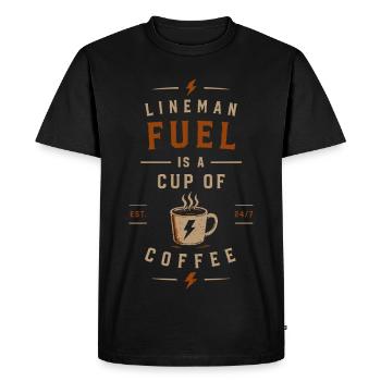 Electrician Coffee Energy Voltage - Men's Premium Organic T-Shirt - black - Front - Nico (187cm)
