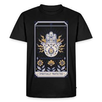 Spirituality Spiritually Protected Lotus Zen - Men's Premium Organic T-Shirt - black - Front - Nico (187cm)