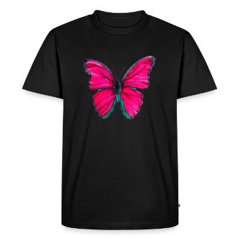 Pink butterfly - Men's Premium Organic T-Shirt - black - Front - Nico (187cm)