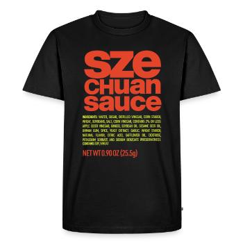 SECHUANSAUCE - Männer Premium Bio T-Shirt - Schwarz - Vorne - Nico (187cm)