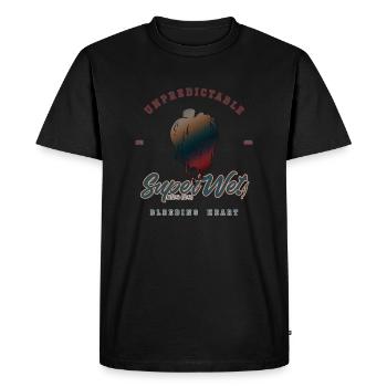 Cœur qui saigne de manière imprévisible (Clean Style) - T-shirt Premium bio Homme - noir - Devant - Nico (187cm)
