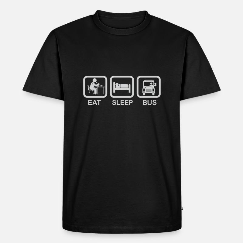 Eat ,Sleep, Bus - Männer Premium Bio T-Shirt - Schwarz