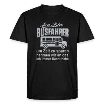 Ice est un chauffeur de bus - T-shirt Premium bio Homme - noir - Devant - Nico (187cm)