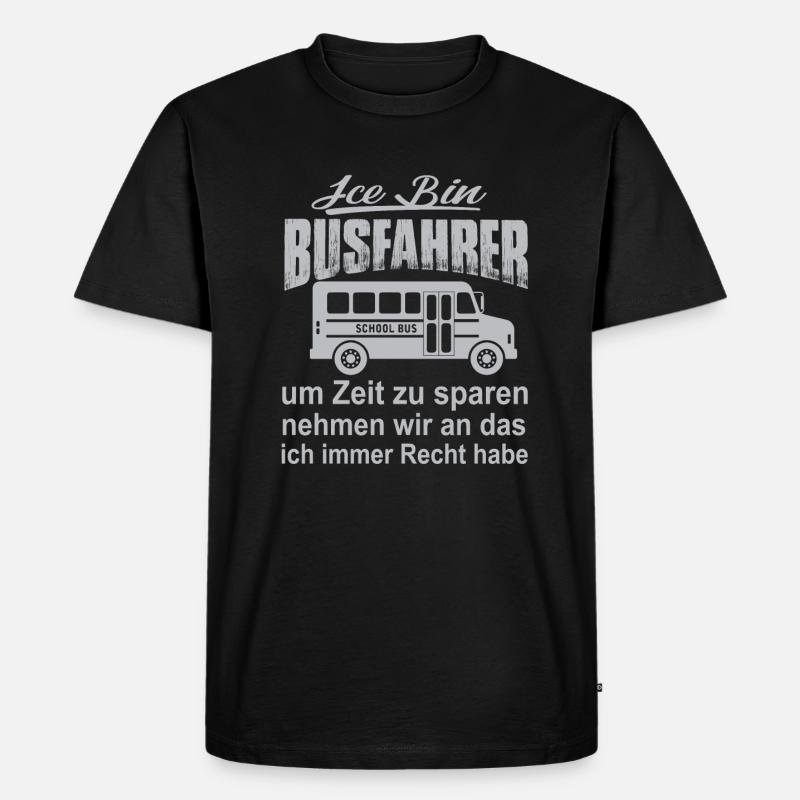Ice bin Busfahrer - Männer Premium Bio T-Shirt - Schwarz