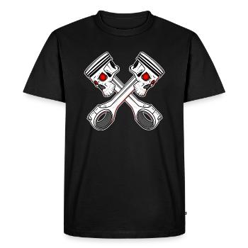 Protection du climat 130 km / h Aucune limite de vitesse sur l'autoroute - T-shirt Premium bio Homme - noir - Devant - Nico (187cm)