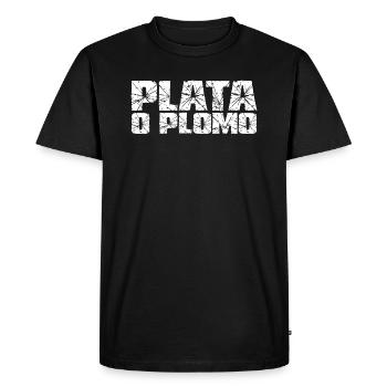 PLATA O PLOMO - Men's Premium Organic T-Shirt - black - Front - Nico (187cm)