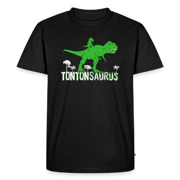 Tontonsaurus gift Uncle nephew or niece - Men's Premium Organic T-Shirt - black - Front - Nico (187cm)