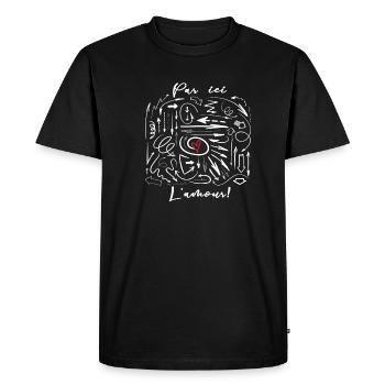 par ici l amour - T-shirt Premium bio Homme - noir - Devant - Nico (187cm)