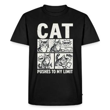 Sarcastic cat in comic style - Men's Premium Organic T-Shirt - black - Front - Nico (187cm)