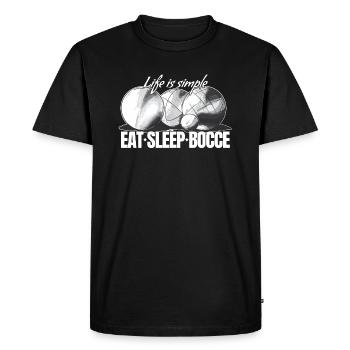 Eat Sleep Bocce Ball Set with Jack Bocci Game - Men's Premium Organic T-Shirt - black - Front - Nico (187cm)