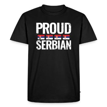 Fier Serbe Srbija Serbie Serbie Drapeau serbe - T-shirt Premium bio Homme - noir - Devant - Nico (187cm)