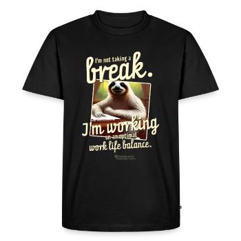 Paresseux et drôle dicton équilibre travail-vie personnelle - T-shirt Premium bio Homme - noir - Devant - Nico (187cm)